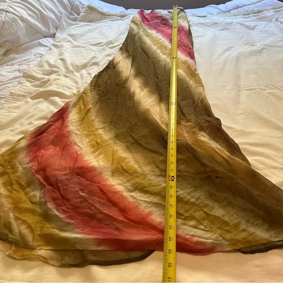 NWT Zara Tie Dye Cowl Neck Maxi Slip Dress Jewel Bead Detailing Medium Green - Picture 9 of 12